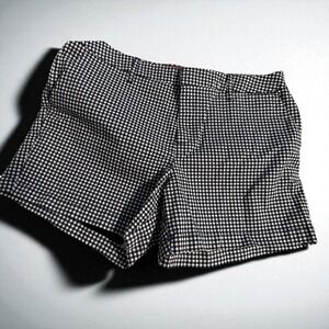 Tommy Hilfiger Womens Navy & White Gingham Checkered Shorts Size 14 Cotton Blend